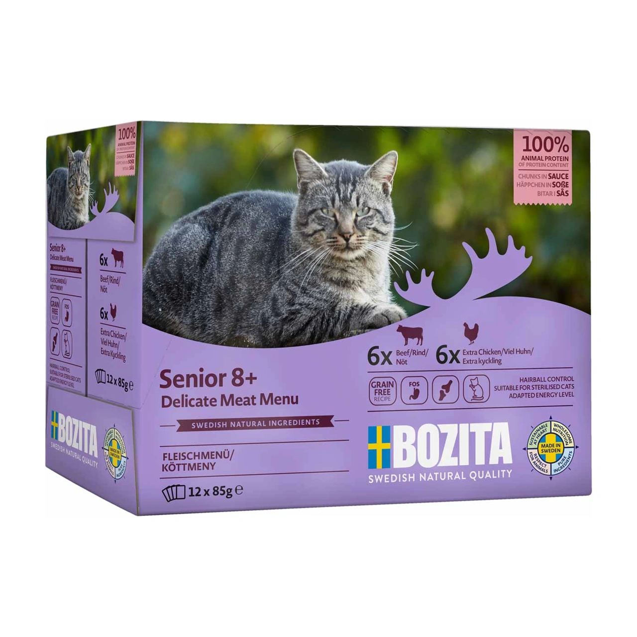 Bozita Feline Senior Multibox okse og kylling i sauce